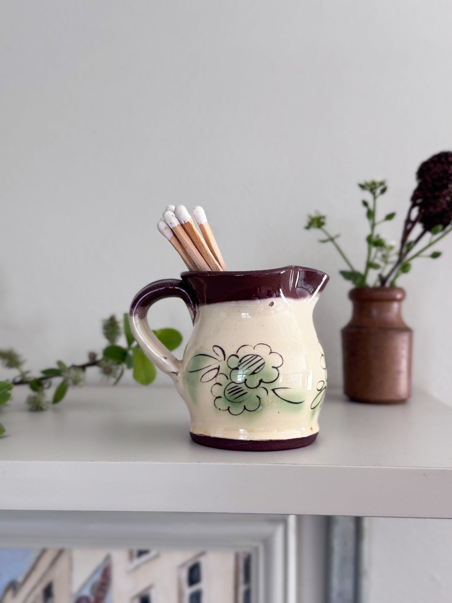 Vintage Slipware ‘Lands End’ Miniature Creamer Jug