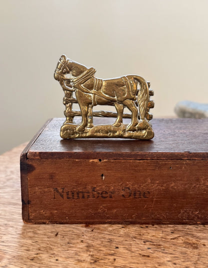 Vintage Solid Brass Horse Letter Rack