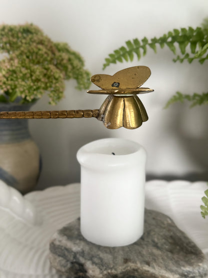 Vintage Solid Brass Butterfly Candle Snuffer