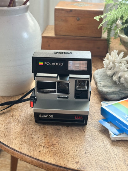 Vintage 1980s Polaroid Sun 600 LMS Instant Film Camera • Fully Working & Film Tested