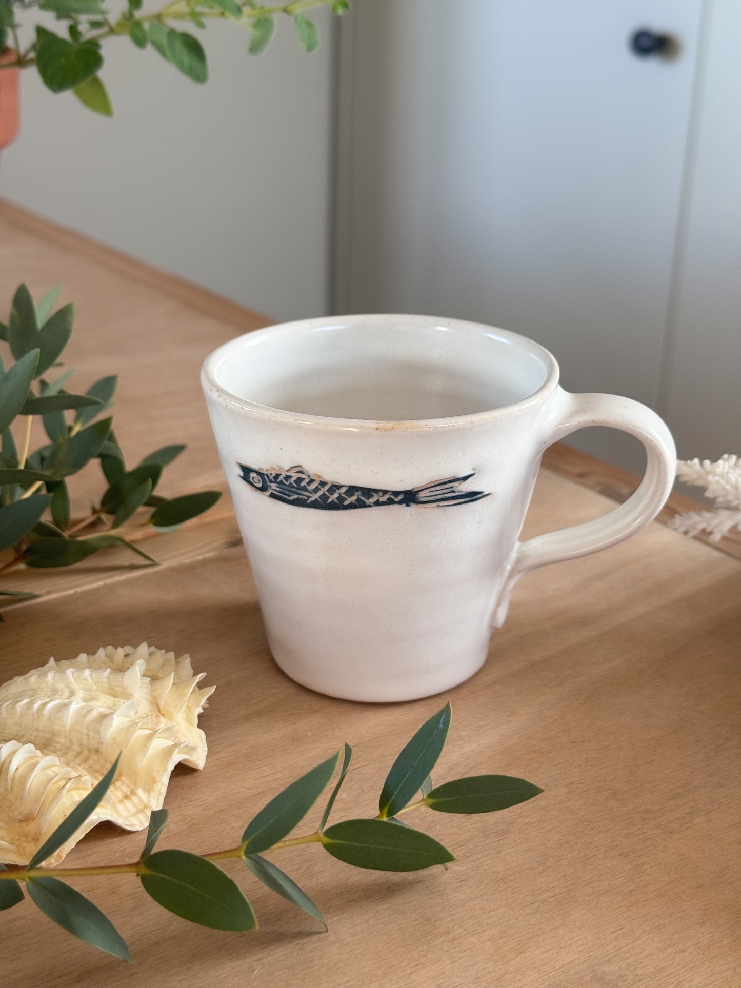 Studio Pottery Fish Mug by Molly Attrill
