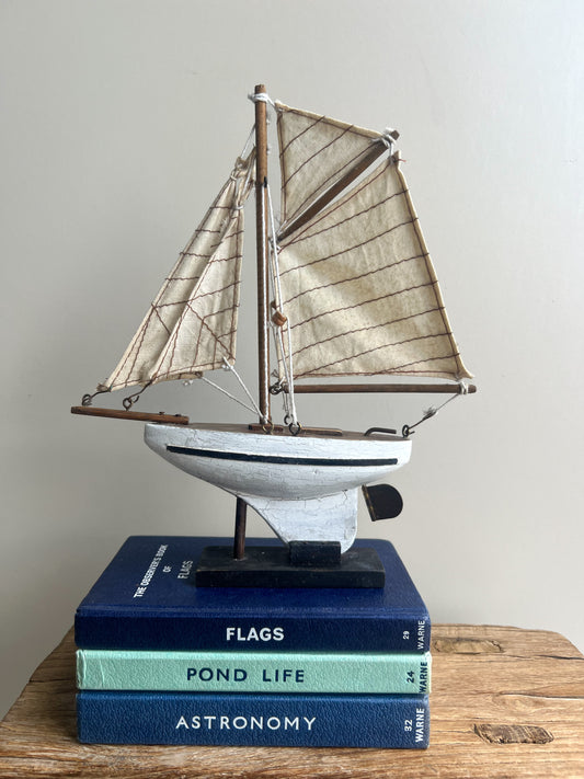 Rustic Vintage Wooden Sailing Boat Model
