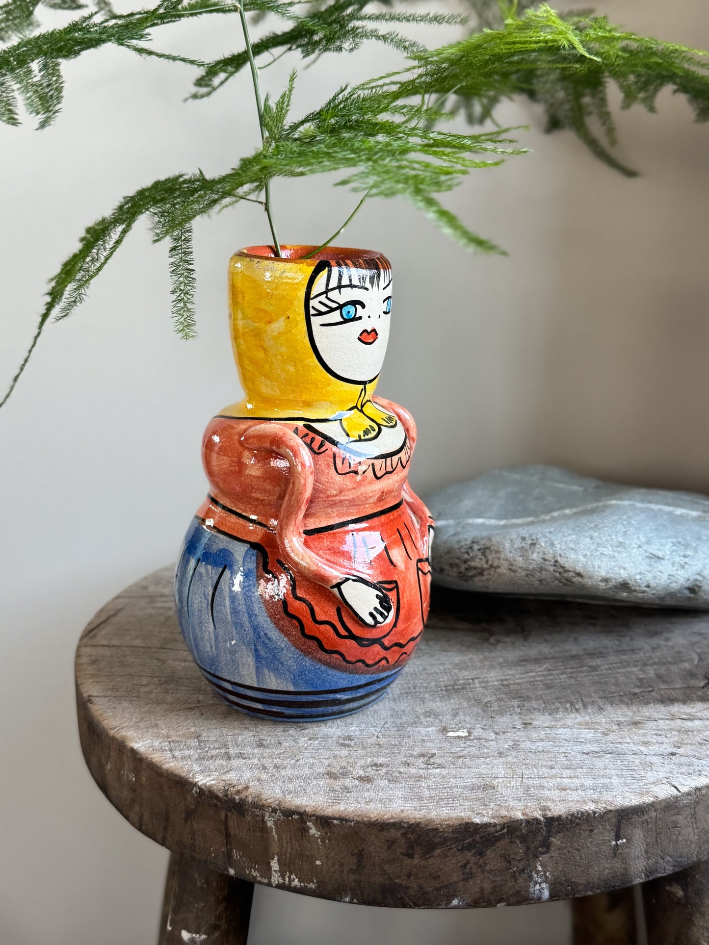 Vintage One-of-a-Kind Studio Pottery ‘Little Lady’ Vase