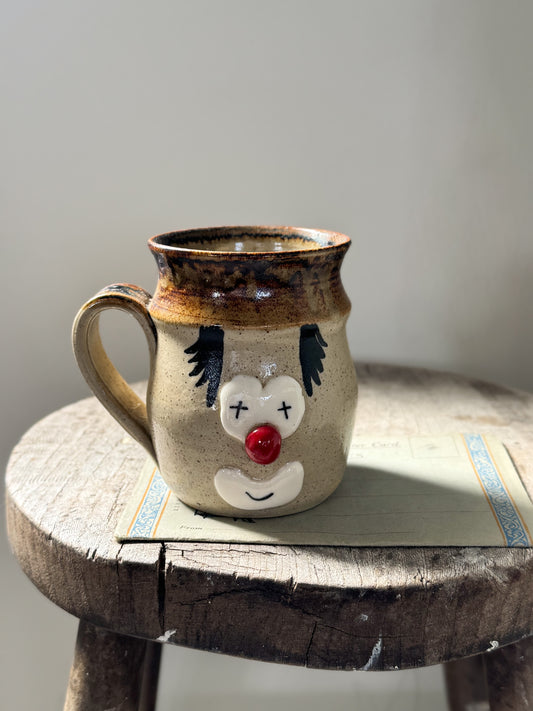 Vintage Welsh Studio Pottery Clown Mug • One of a Kind