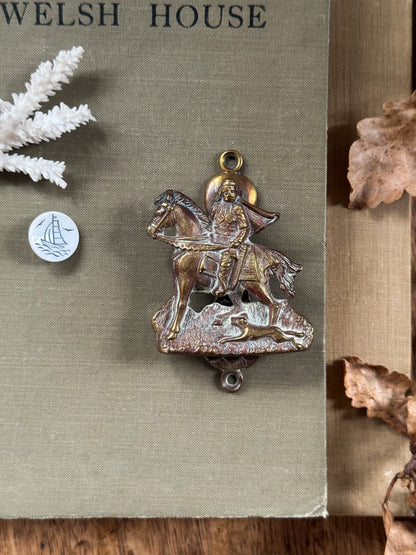 Antique Solid Brass Equestrian Door Knocker