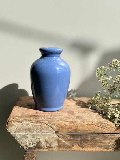 Antique Ronuk Furniture Polish Glazed Blue Stoneware Bottle