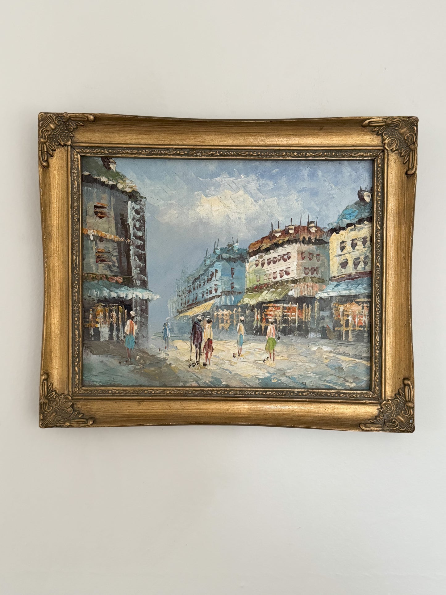 Vintage Original French Impressionist Framed Oil Painting, Paris Scene (Option 1)