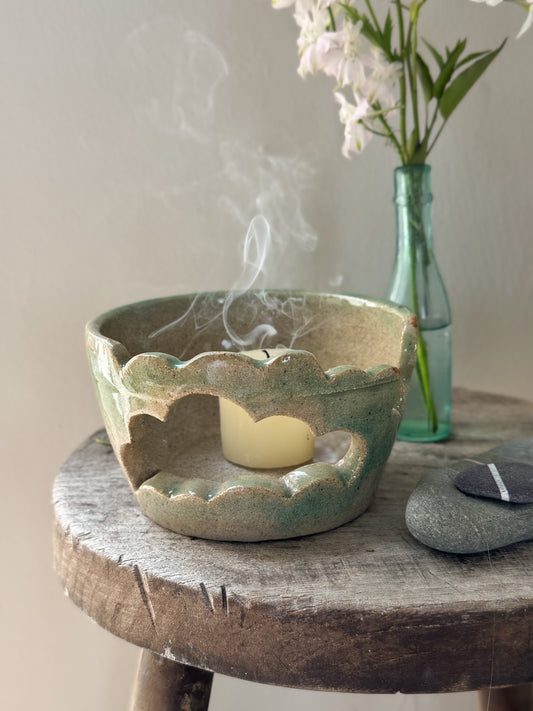Studio Pottery Sculptural ‘Cloud’ Candle Bowl