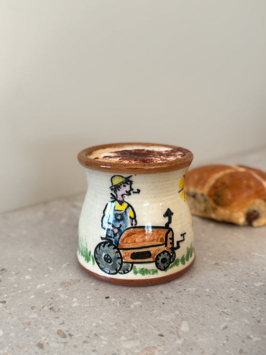 Hand-Painted Studio Pottery Slipware Farmer Mug
