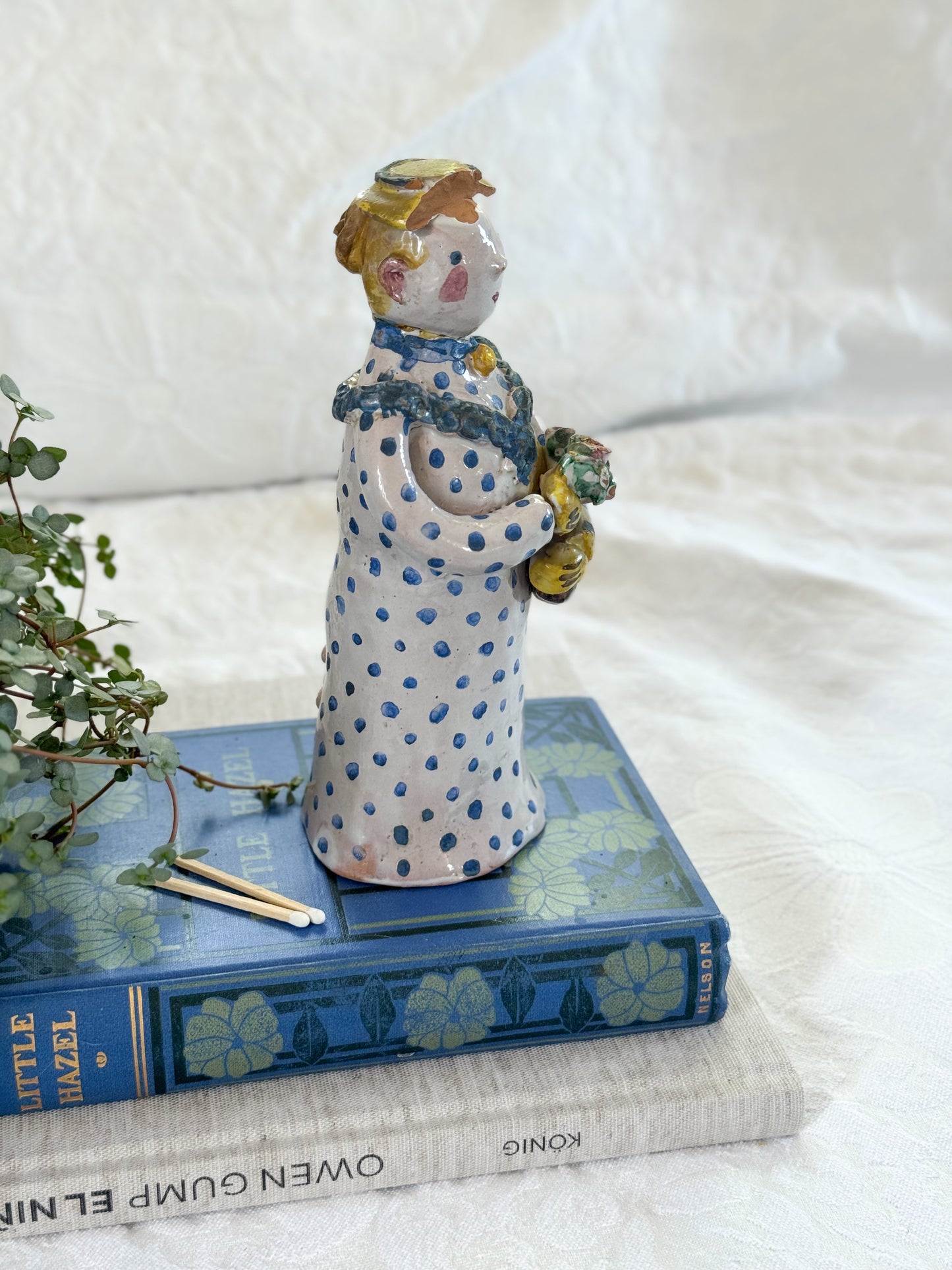 Incredible One-of-a-Kind Studio Pottery Figure – Folk Art Lady (Signed)
