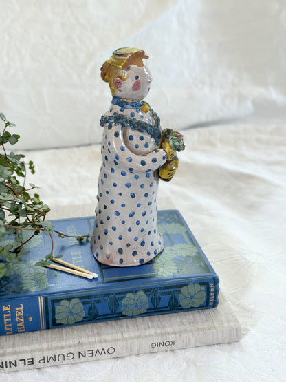 Incredible One-of-a-Kind Studio Pottery Figure – Folk Art Lady (Signed)