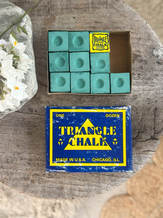 Vintage Triangle Pool Cue Chalk – Box of 10 (c. Mid-Century)