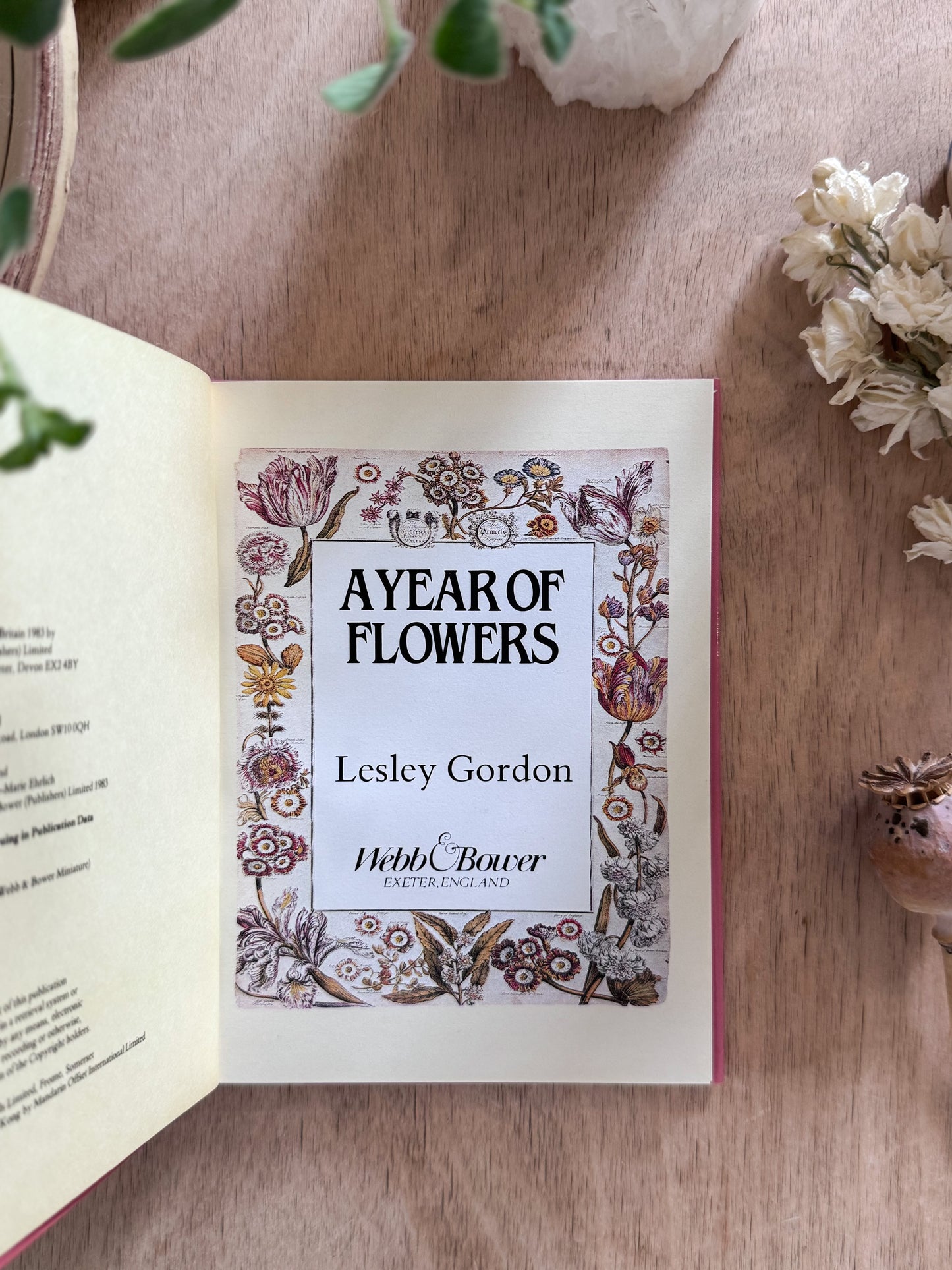 A Year of Flowers, Webb & Bower Miniature Pocket Book, 1983