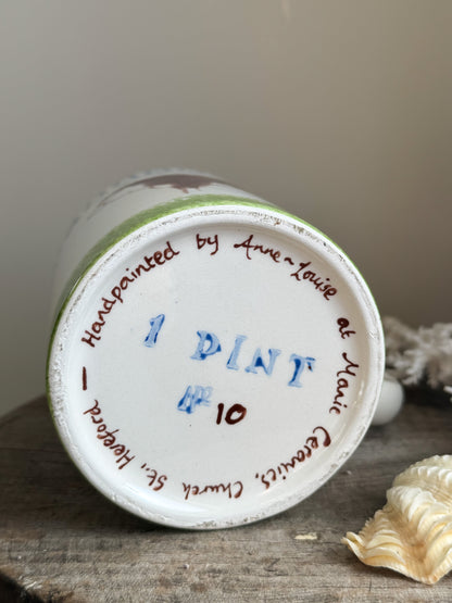 Hand-Painted Studio Pottery Pint Mug, Hereford Cow