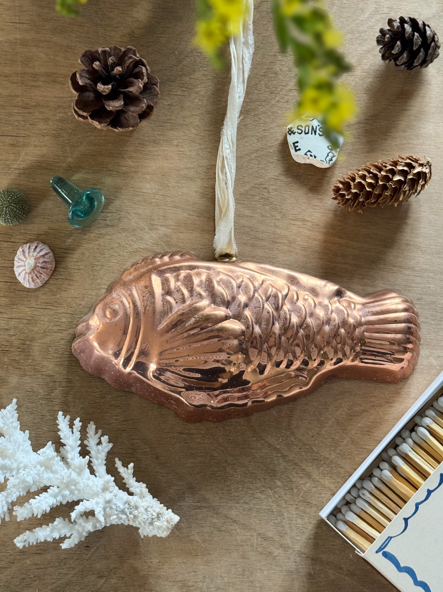 Vintage Midcentury Copper Fish Jelly Mould