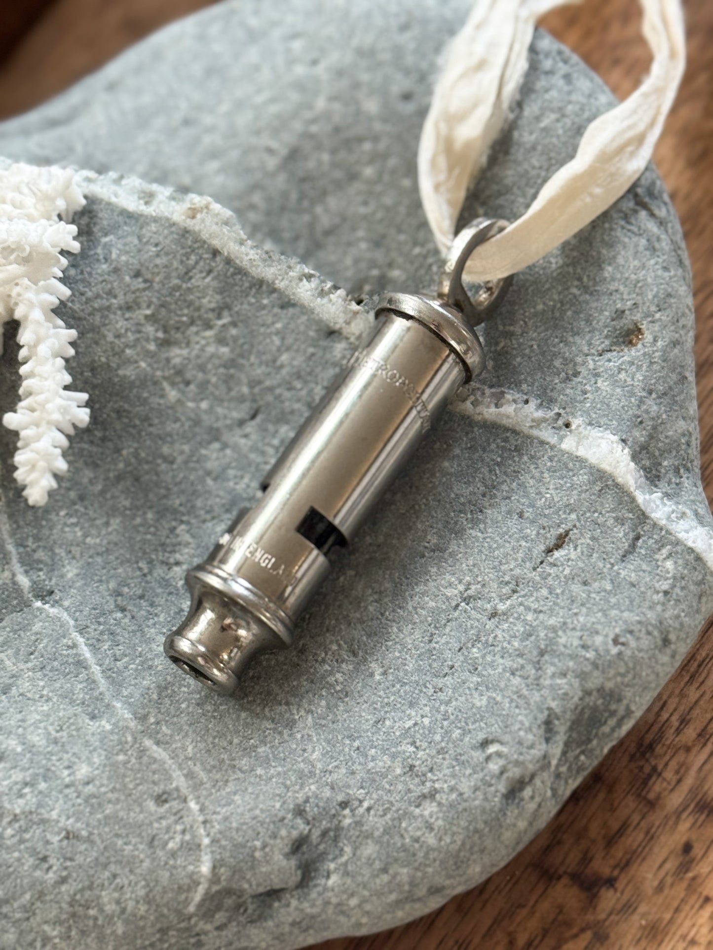 Vintage ‘The Metropolitan’ Police Whistle with Handmade Ribbon