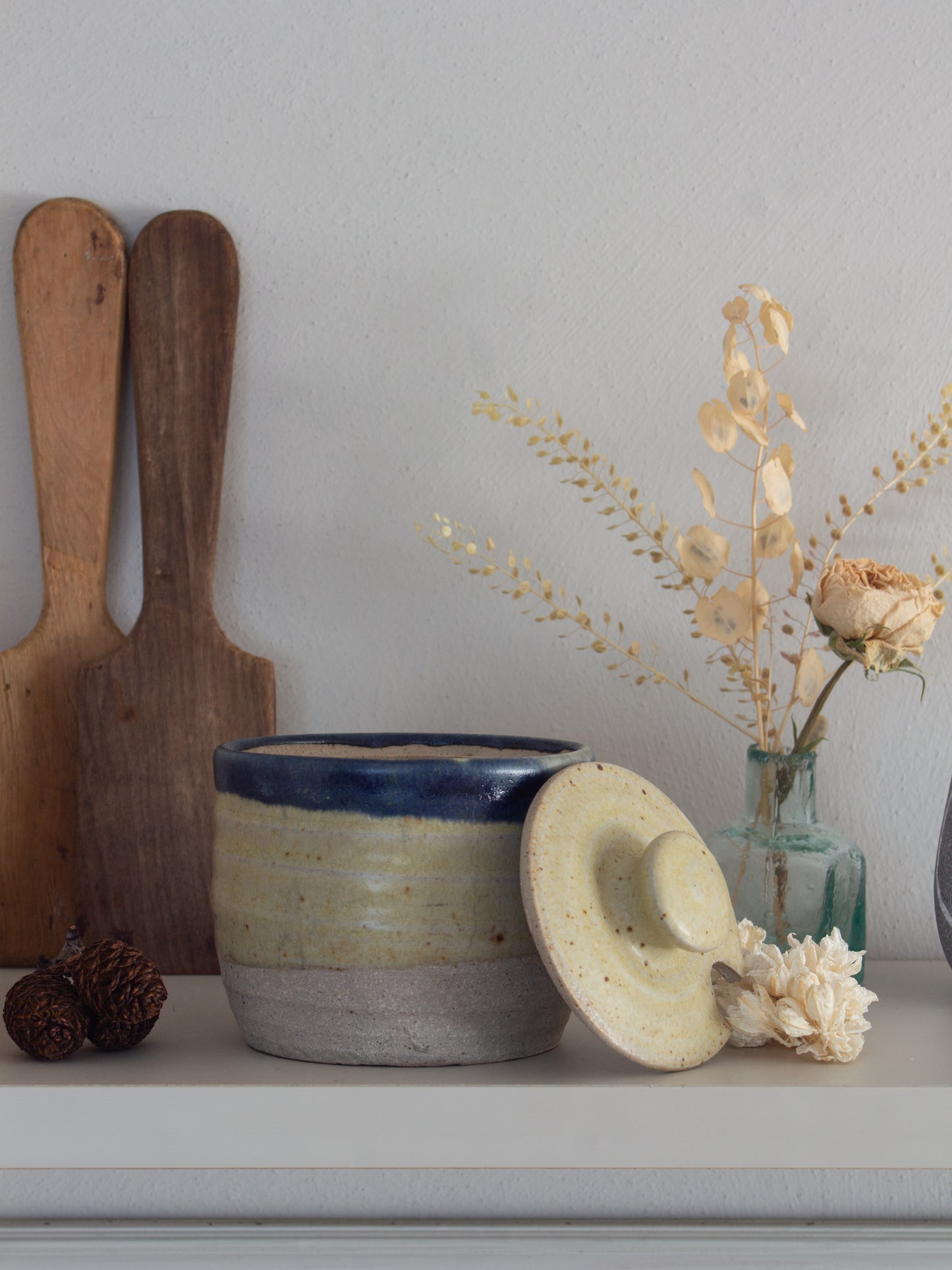 Vintage Studio Pottery Three-Tone Preserve Jar