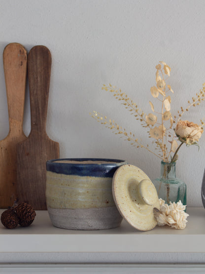 Vintage Studio Pottery Three-Tone Preserve Jar