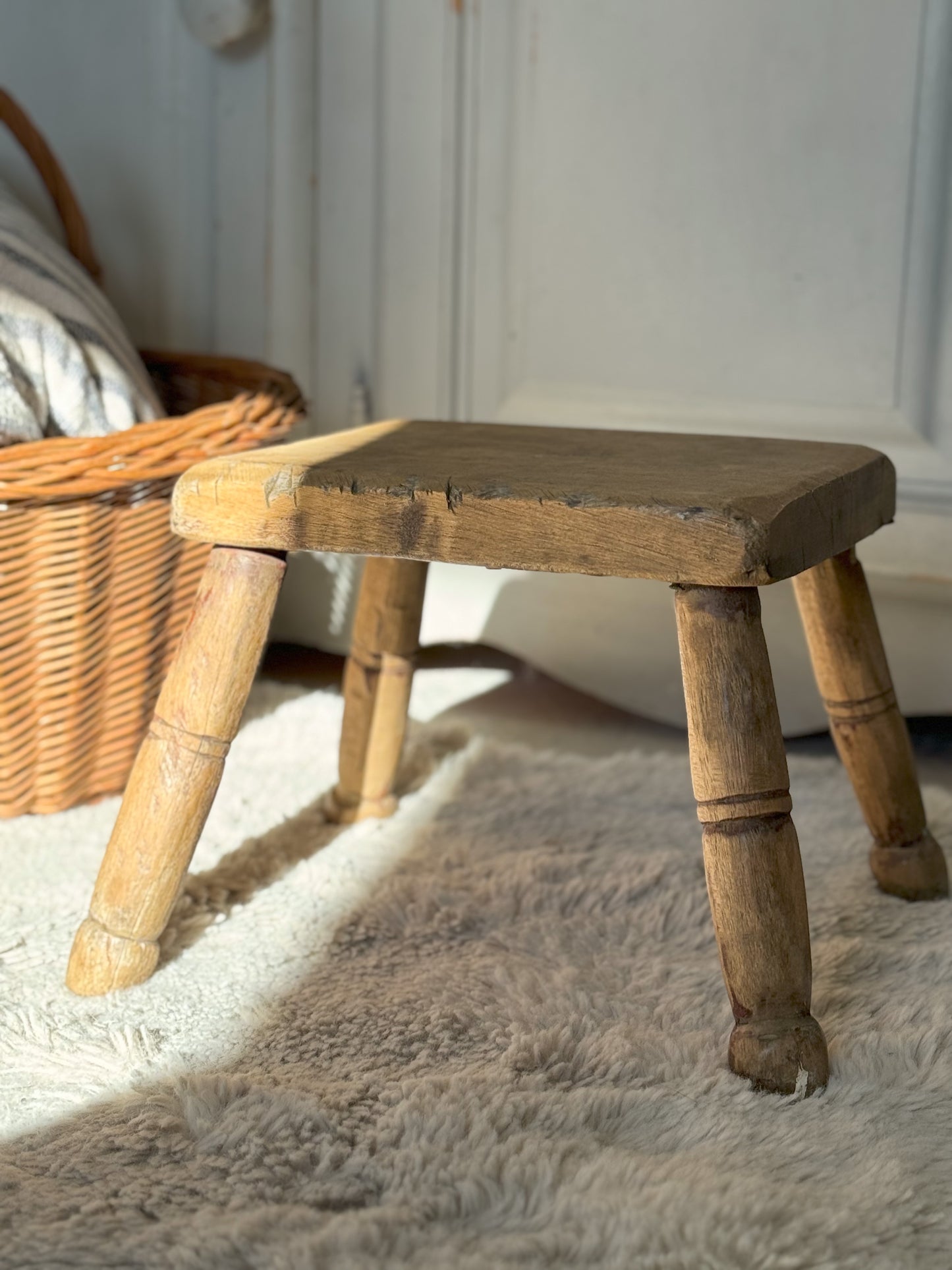 Antique Rustic Pine Milking Stool
