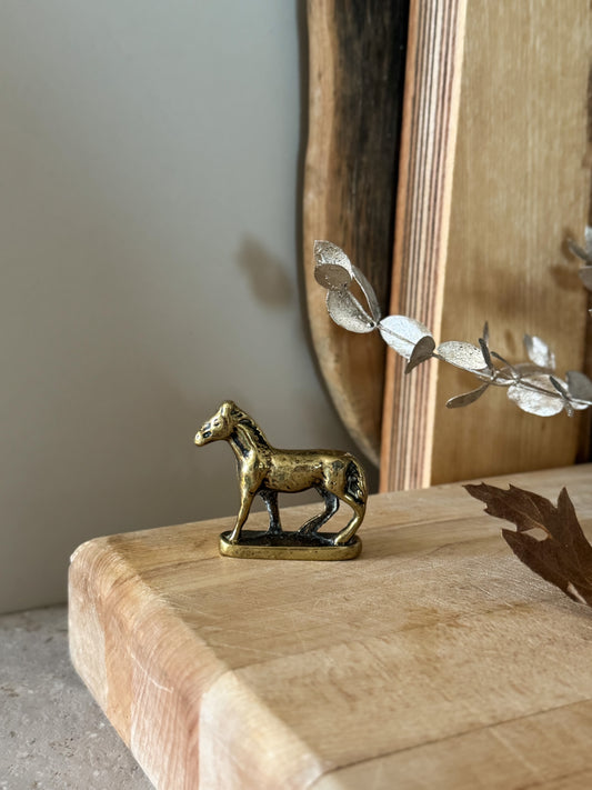 Antique Solid Brass Horse Games Counter