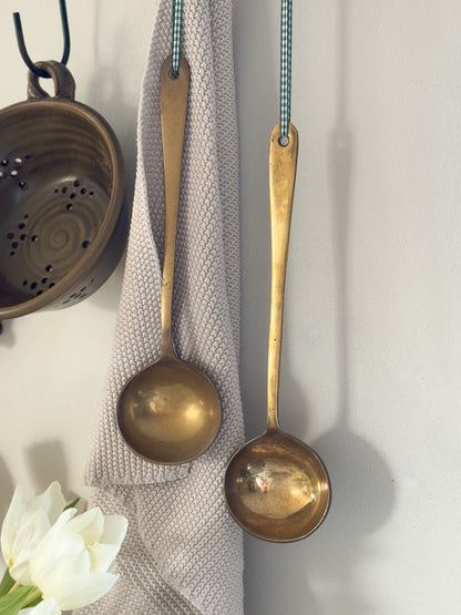 Pair of Antique Solid Brass Ladles