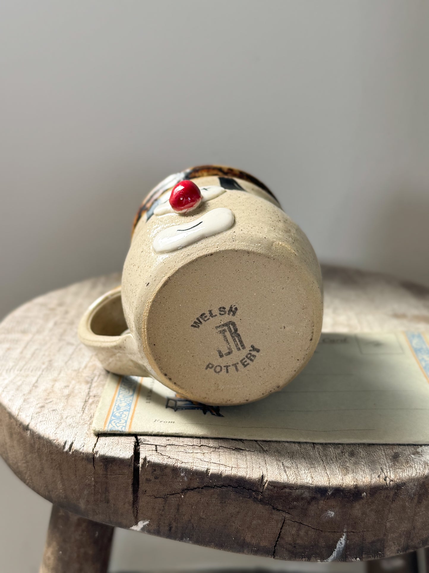 Vintage Welsh Studio Pottery Clown Mug • One of a Kind