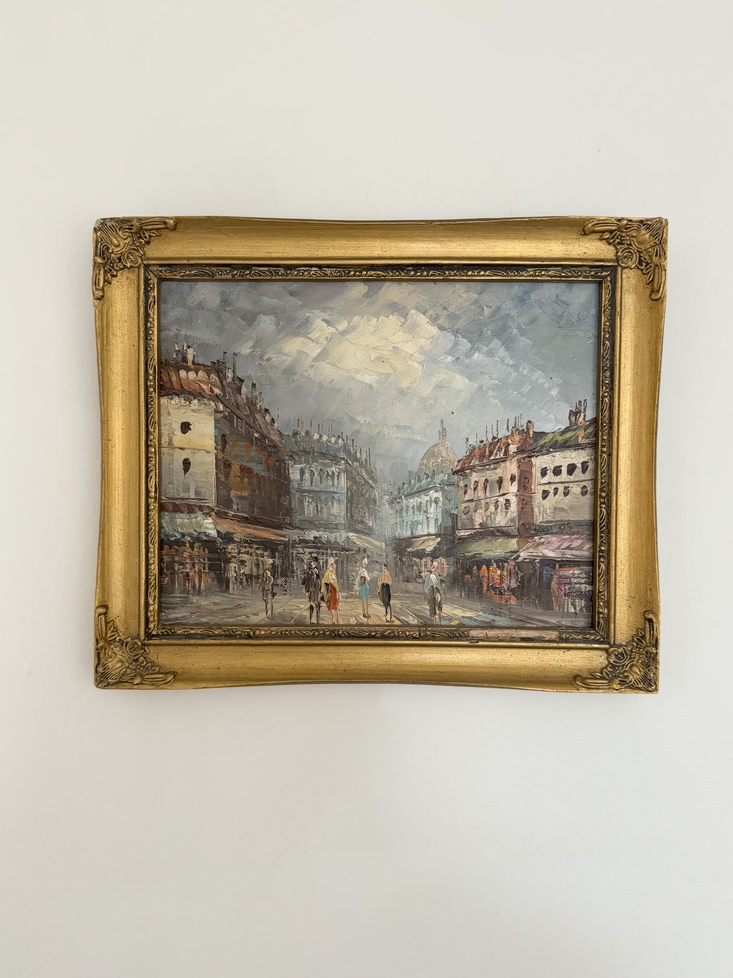 Vintage Original French Impressionist Framed Oil Painting, Paris Scene (Option 2)