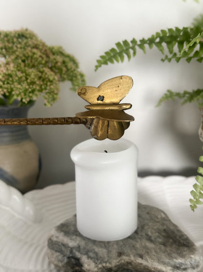 Vintage Solid Brass Butterfly Candle Snuffer