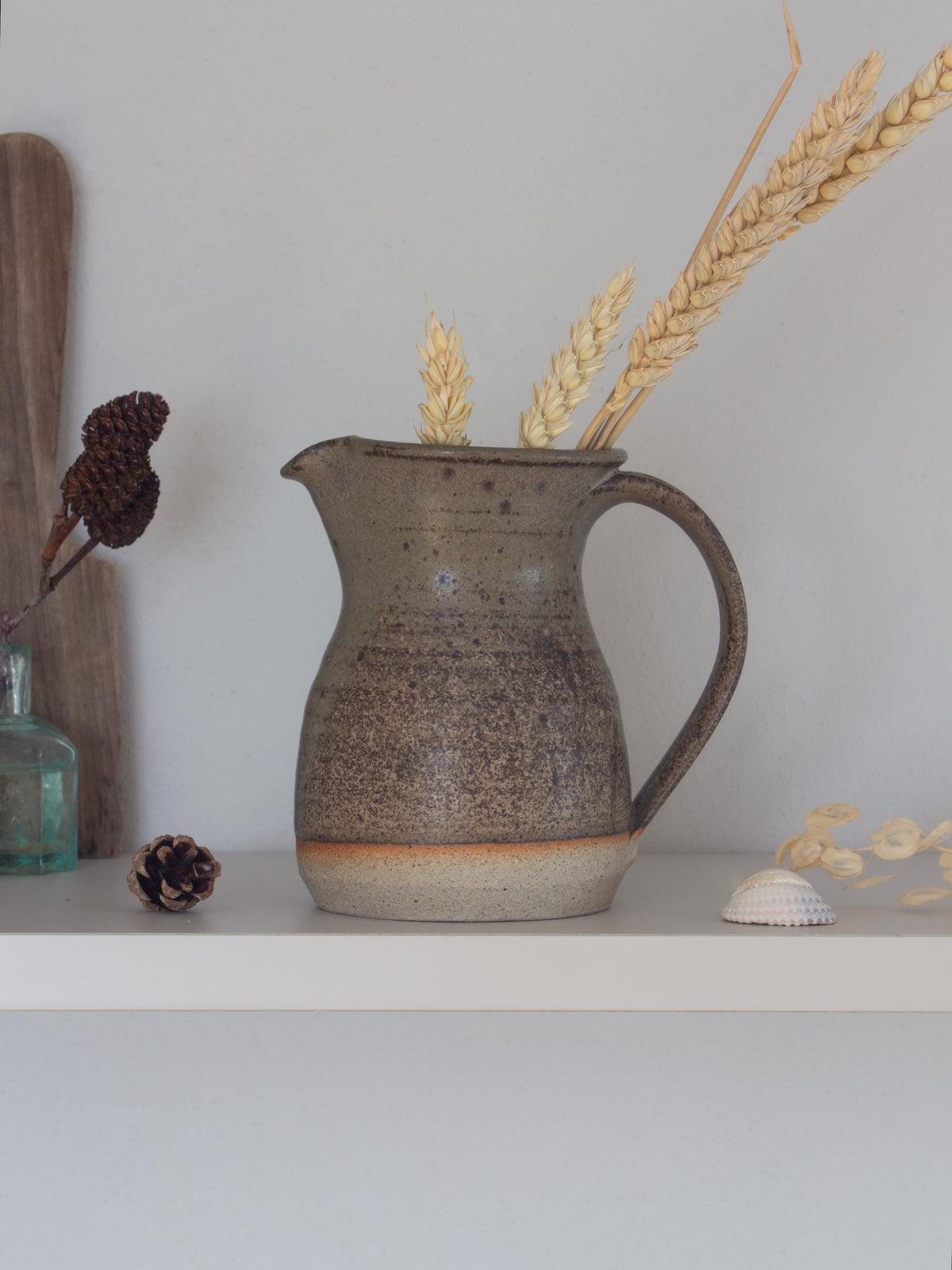 Vintage Studio Pottery Speckled Three-Tone Jug