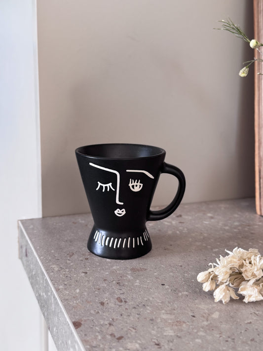 Contemporary French Sculptural Face Mug by Maisons du Monde