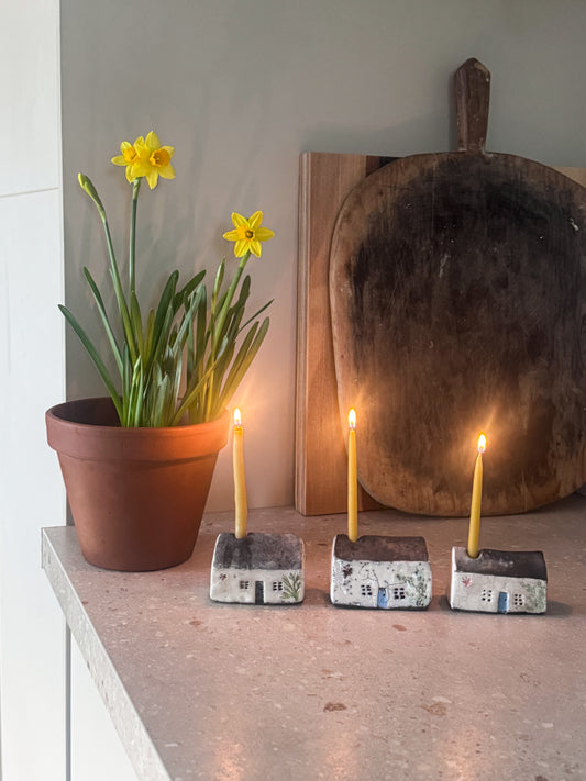 (PRE-ORDER) Hiraeth Cottage • Bwthyn Hiraeth Raku Candle Holders (Dispatched June 2026)