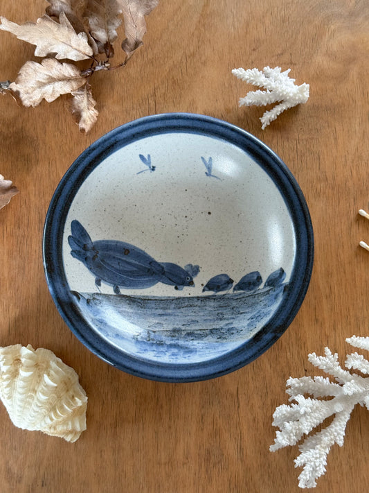 Vintage New Zealand Studio Pottery ‘Chicken & her Chicks’ Bowl - Signed Russell N.Z