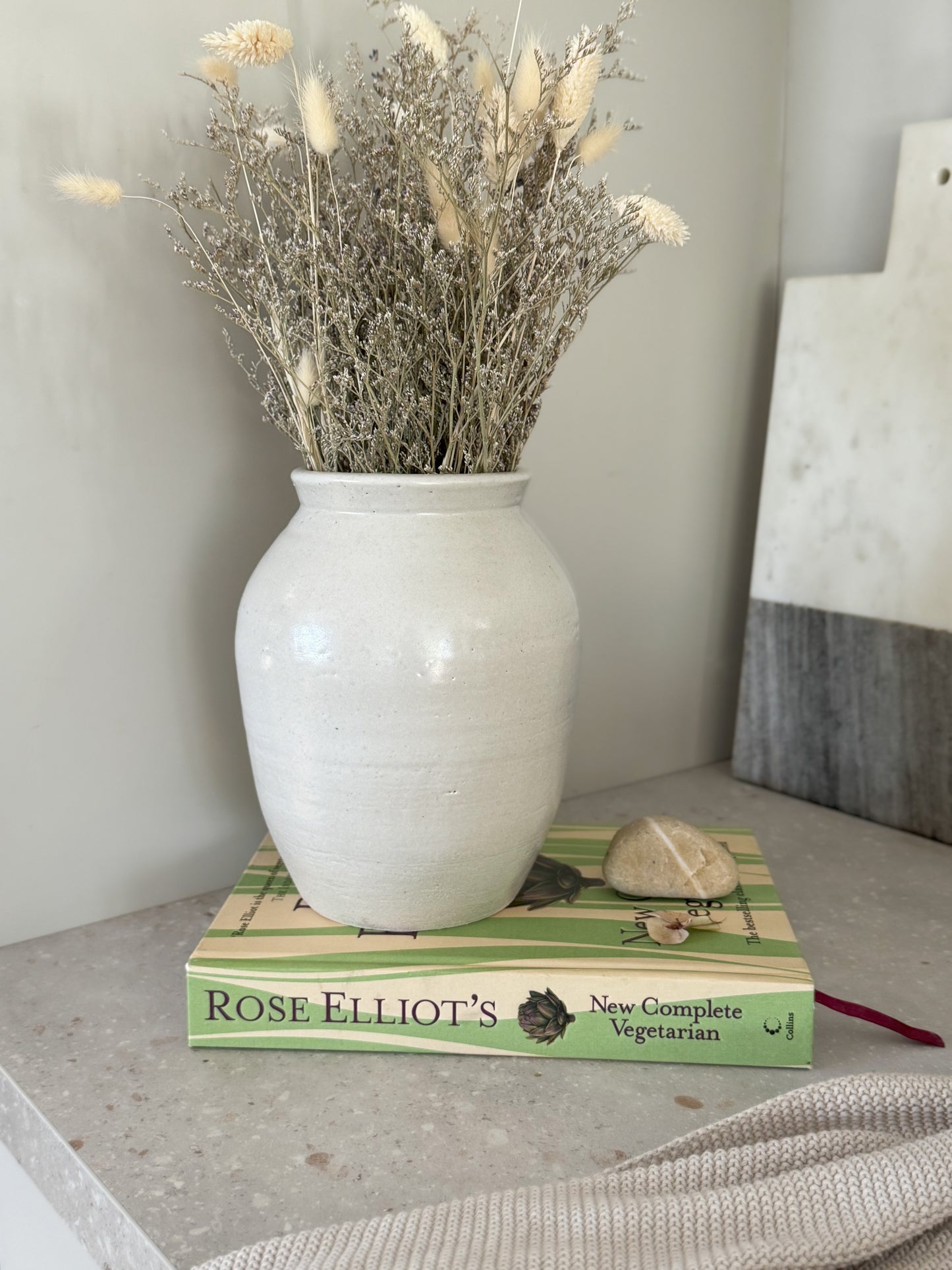 Large Welsh Studio Pottery Neutral Vase by Ronald Hill