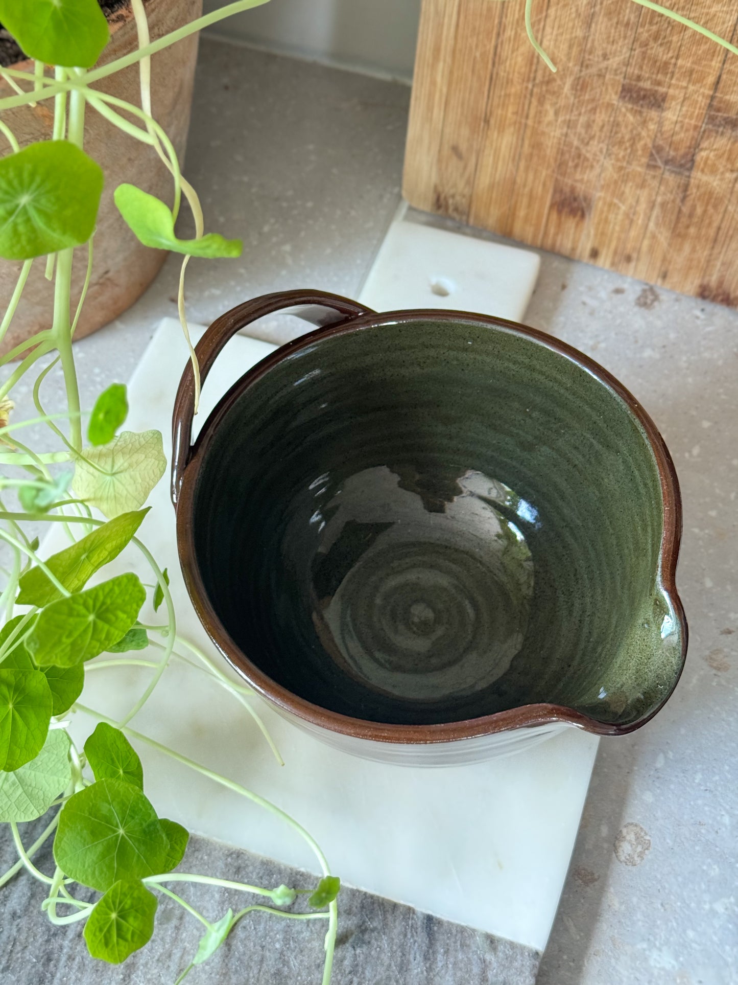 Vintage 1991 Studio Pottery Pouring Bowl by Margaret Brook, Huddersfield, Yorkshire