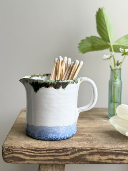 Studio Pottery Two Tone Drip Glaze Creamer
