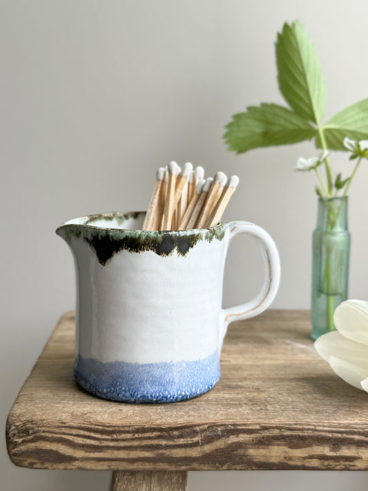 Studio Pottery Two Tone Drip Glaze Creamer