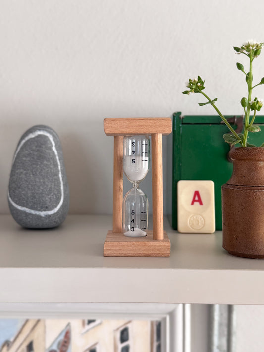 Vintage Midcentury Wooden Sand Timer - Faringdon Collection