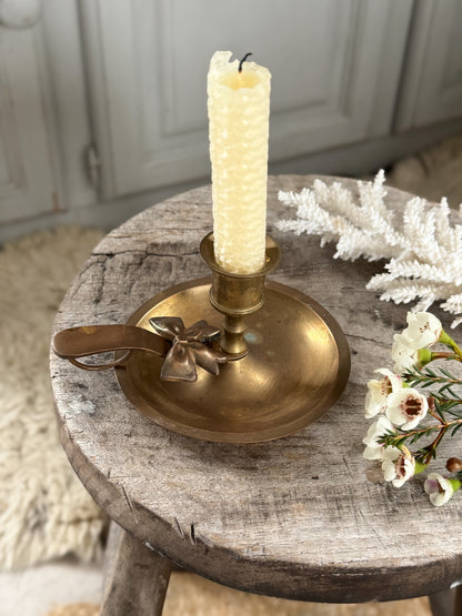 Vintage Solid Brass Bow Chamberstick (Option 2)