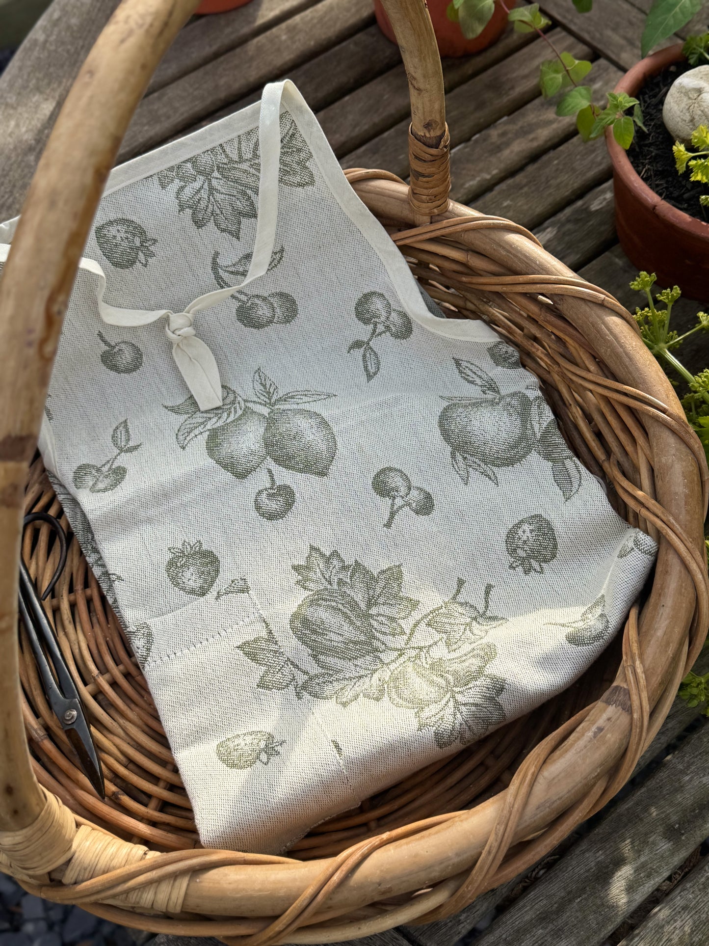 Vintage Italian Cotton & Linen Apron — New Old Stock