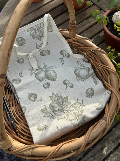 Vintage Italian Cotton & Linen Apron — New Old Stock