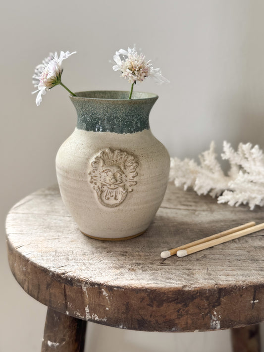 Vintage Studio Pottery Lion Bud Vase - Northumberland