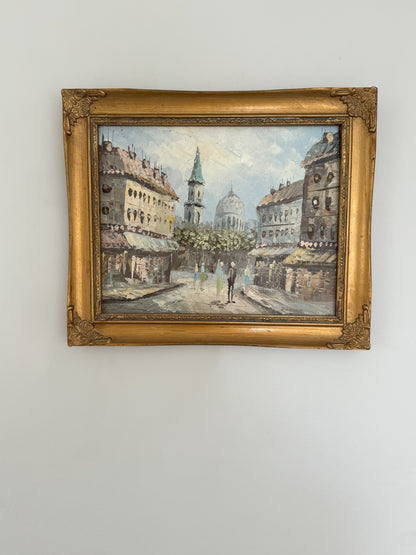 Vintage Original French Impressionist Framed Oil Painting, Paris Scene (Option 4)