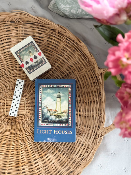 Vintage “Light Houses” Playing Cards & Dice Set • New Old Stock