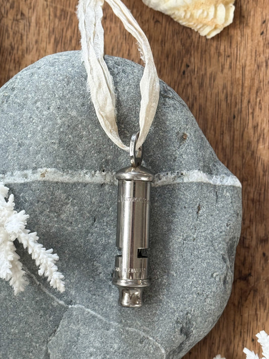Vintage ‘The Metropolitan’ Police Whistle with Handmade Ribbon