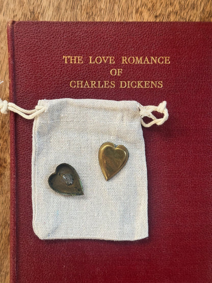 Antique Brass Heart Love Tokens (Pair)