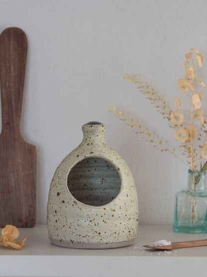 Vintage Studio Pottery Speckled Salt Glaze Salt Pig | Salt Cellar