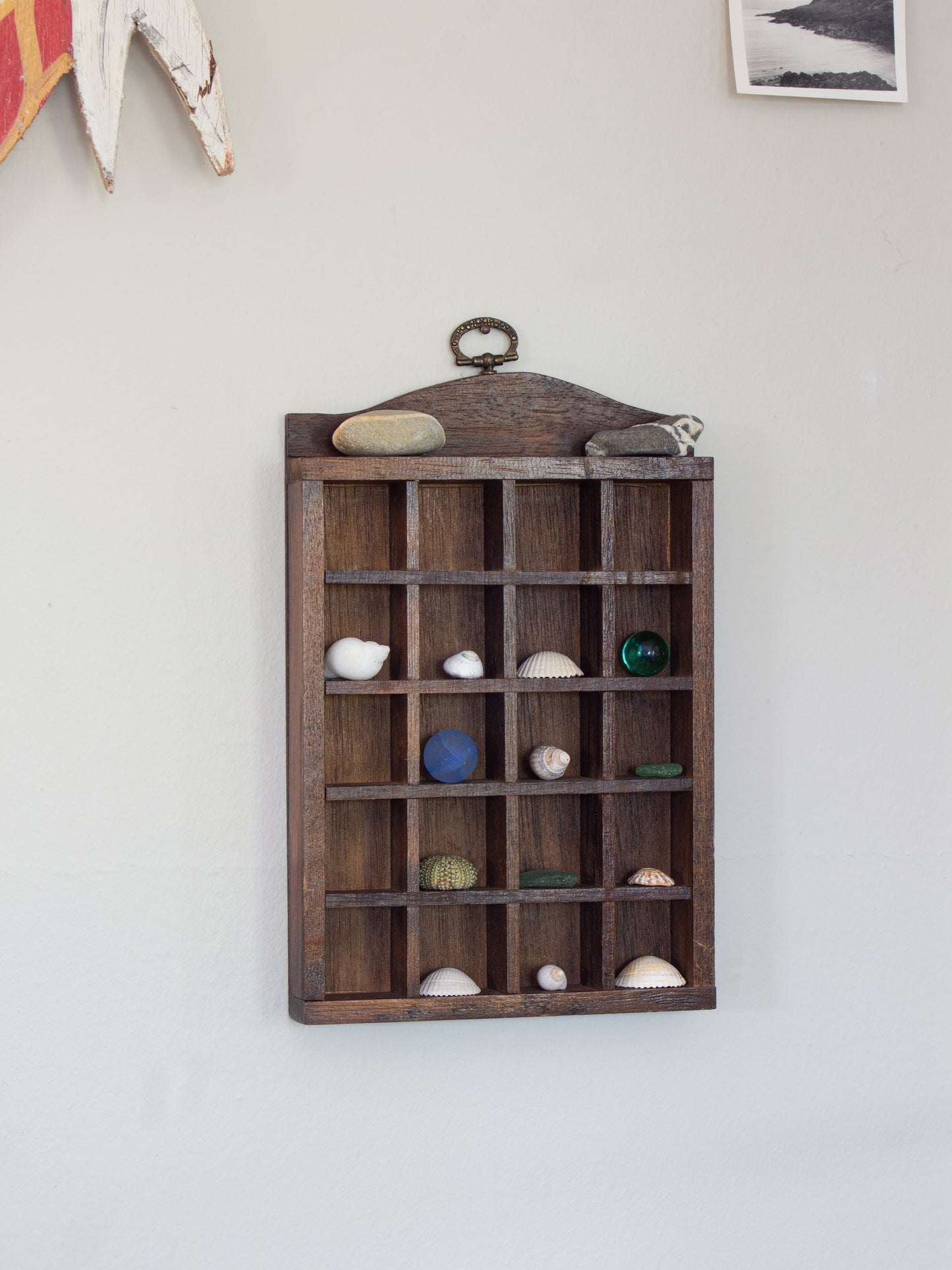 Vintage Wooden Trinket Display Shelf