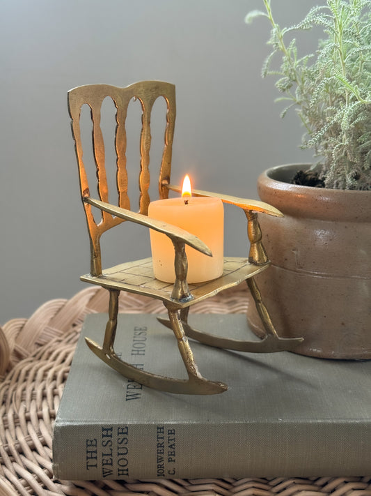 Vintage Solid Brass Rocking Chair