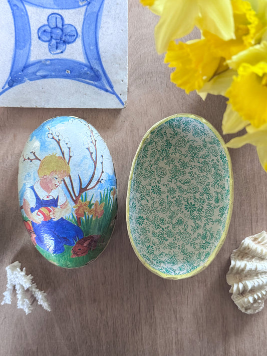 Vintage Papier-Mâché Easter Egg Keepsake Box