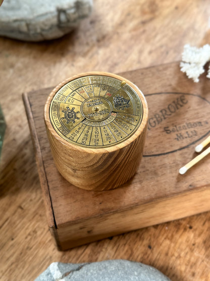 Hand-Turned Brass & Wood Perpetual Calendar (2013–2052)